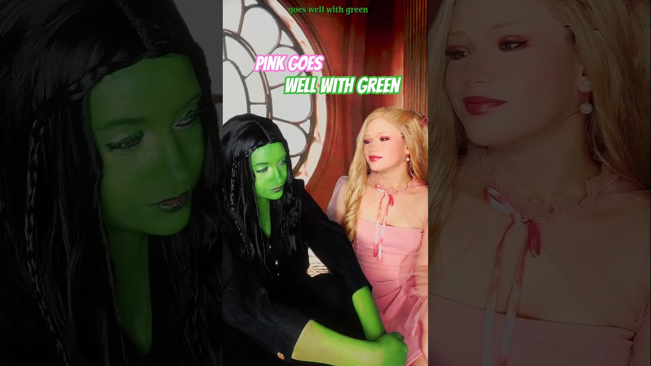 Pink goes well with green | Elphaba & Glinda @nikkihatsunecosplay #cosplay #shorts #wicked