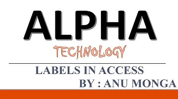 Creating Label in MS-Access 2019 in Hindi || By : Anu Monga
