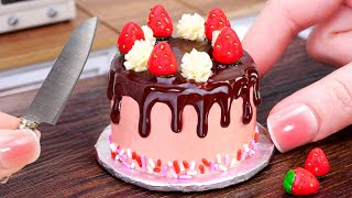 PERFECT!!! Best Ever Miniature Strawberry Chocolate Cake Decorating | ASMR Cooking Mini Real Food