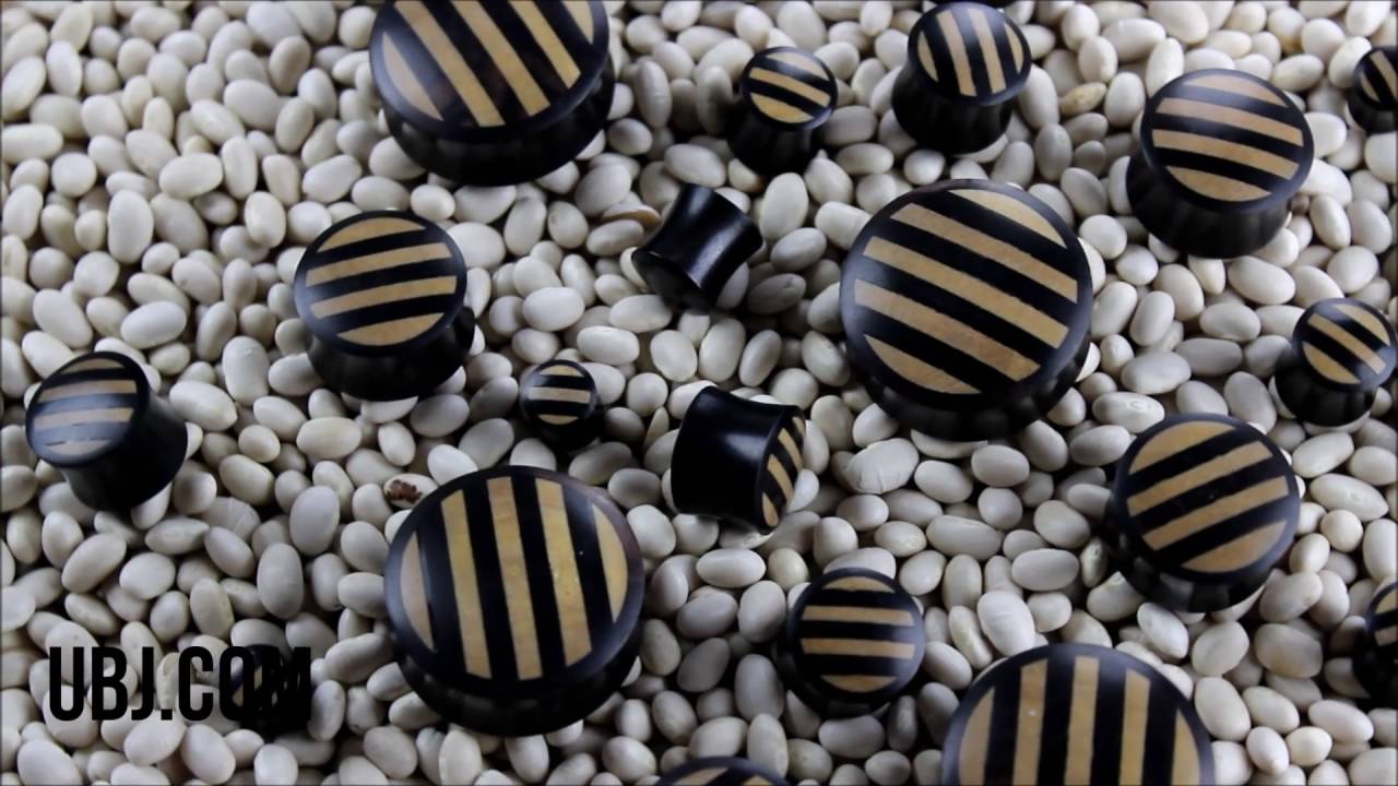 body piercing valparaiso Areng Wooden Plugs With Striped Inlay (0G - 1 & 1/4
