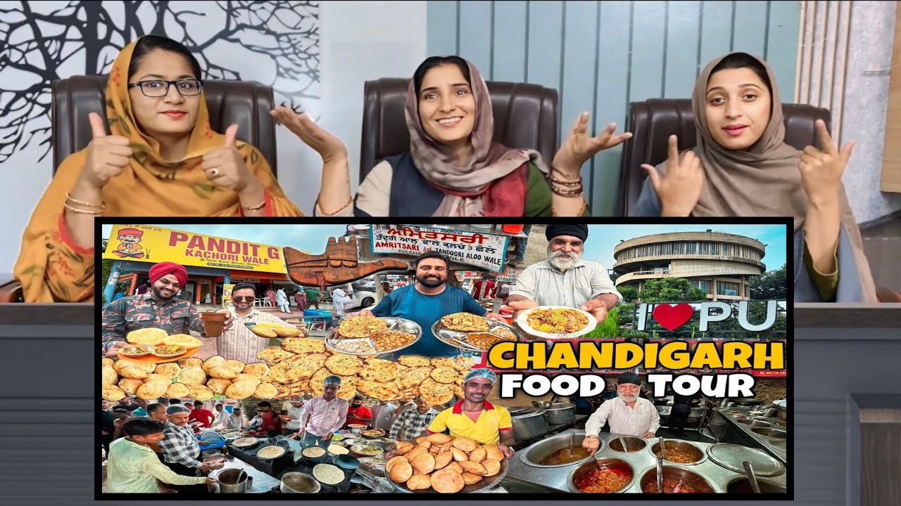Punjab Tour - Chandigarh Street Food - Punjab Famous Food - Punjab Street Food - Pak Girls Reaction 
