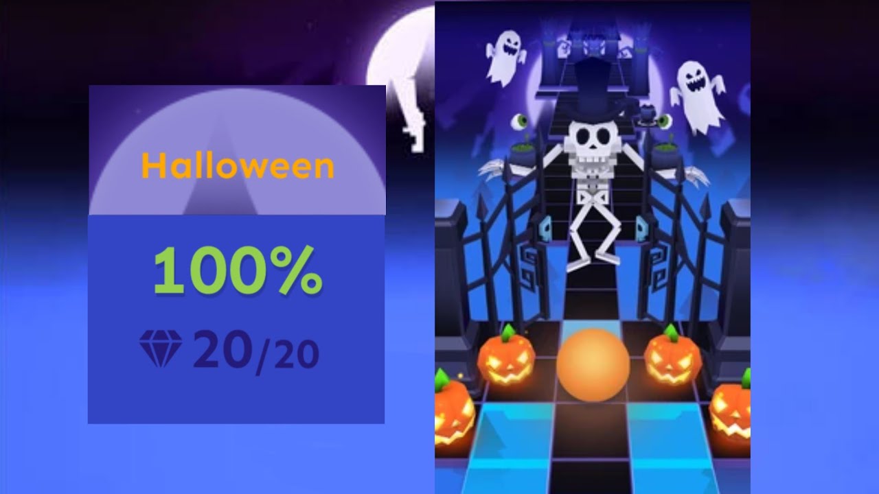 Rolling Sky | Halloween – Level 11 | ★★★★★ | 100% (20/20)