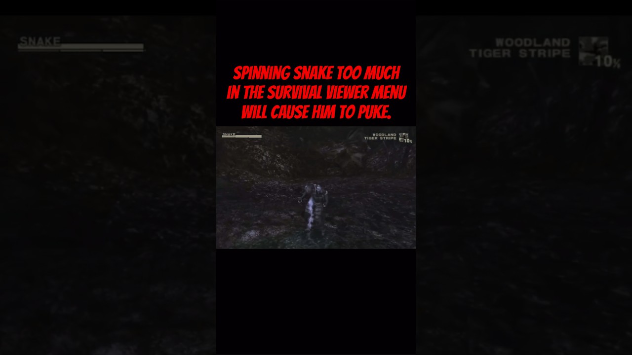 Spinning Snake too much in the Survival Viewer menu will cause him to puke 