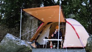 4K] Camping alone in the city park#snow peak amenity dome L - YouTube
