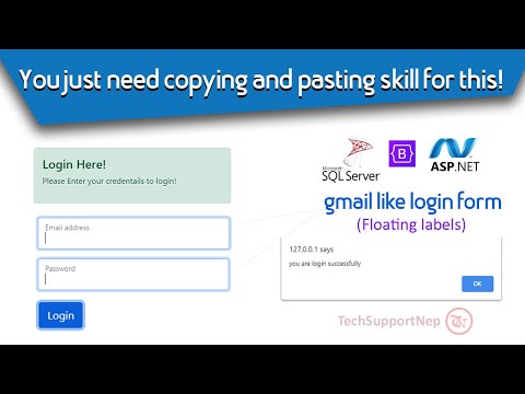 How to Create Responsive Gmail Like Login Page in ASP.NET using Bootstrap and SQL Server?