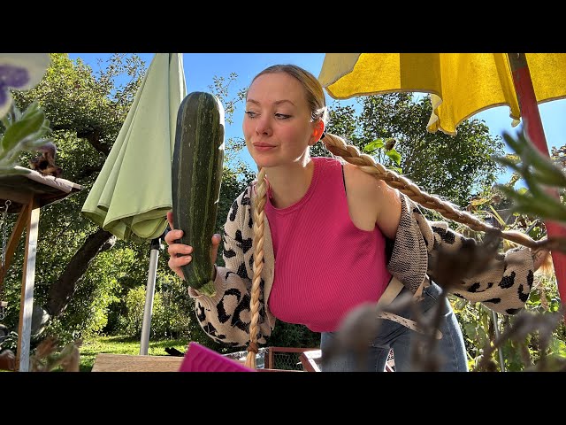 ASMR Fabric Scratching with Boots and Zucchini (German)