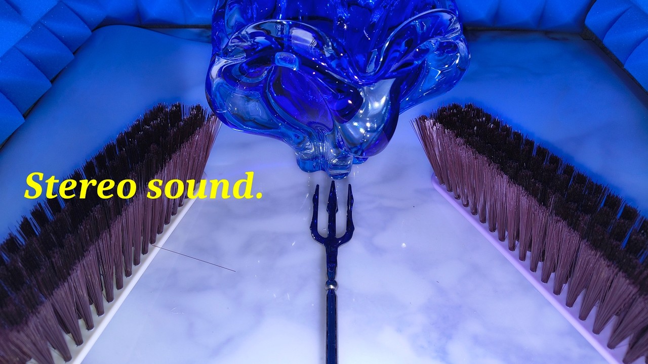 Stereo Acoustic Foam Brushing ASMR - Extreme Close-Up Texture (No Background Noise) 14 Min