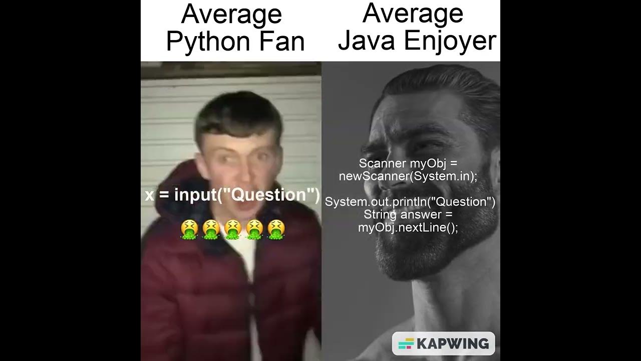 Average python fan VS Average java enjoyer - YouTube