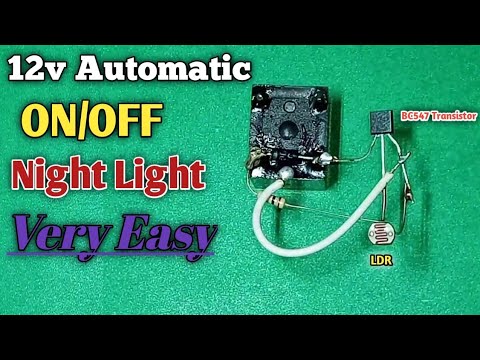 How To Make Simple Automatic Night Lamp With BC547 Transistor | LDR ...