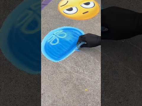 Attempting to Draw the Jellyfish Emoji with Chalk! What Color is Yours? 🪼