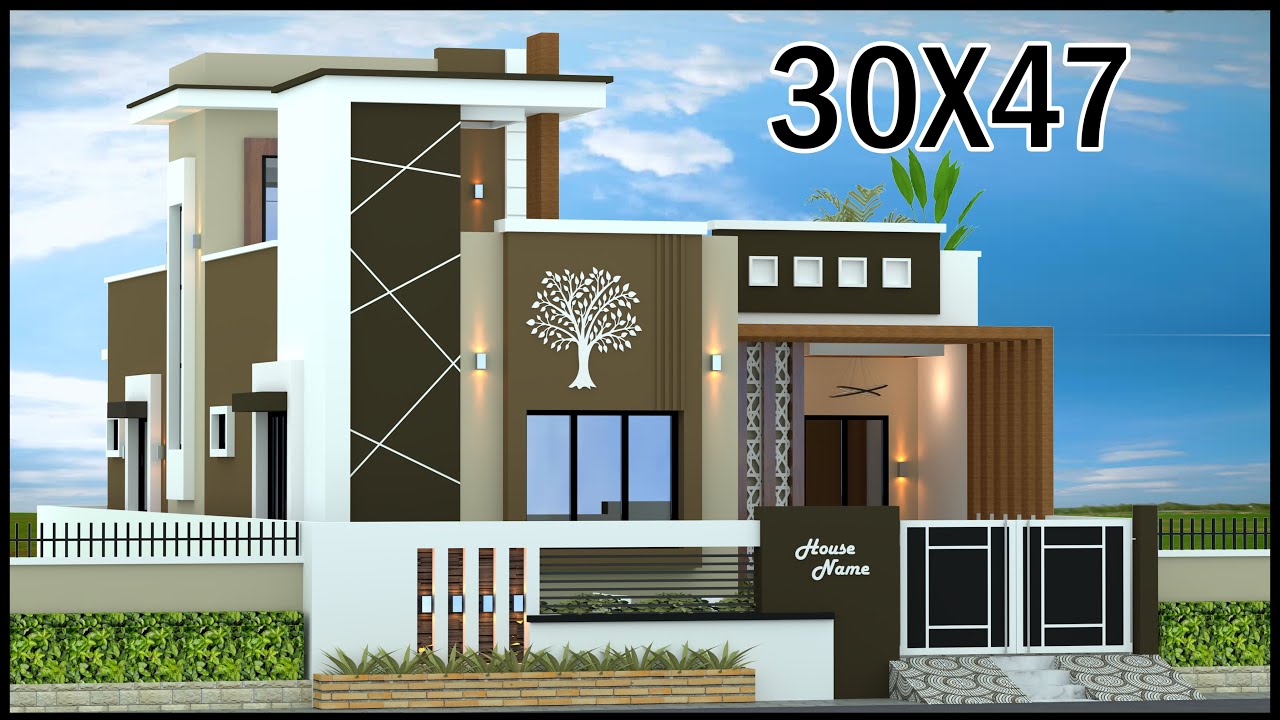 30x47 2BHK с парковкой, роскошный дизайн дома, архитектура Gopal