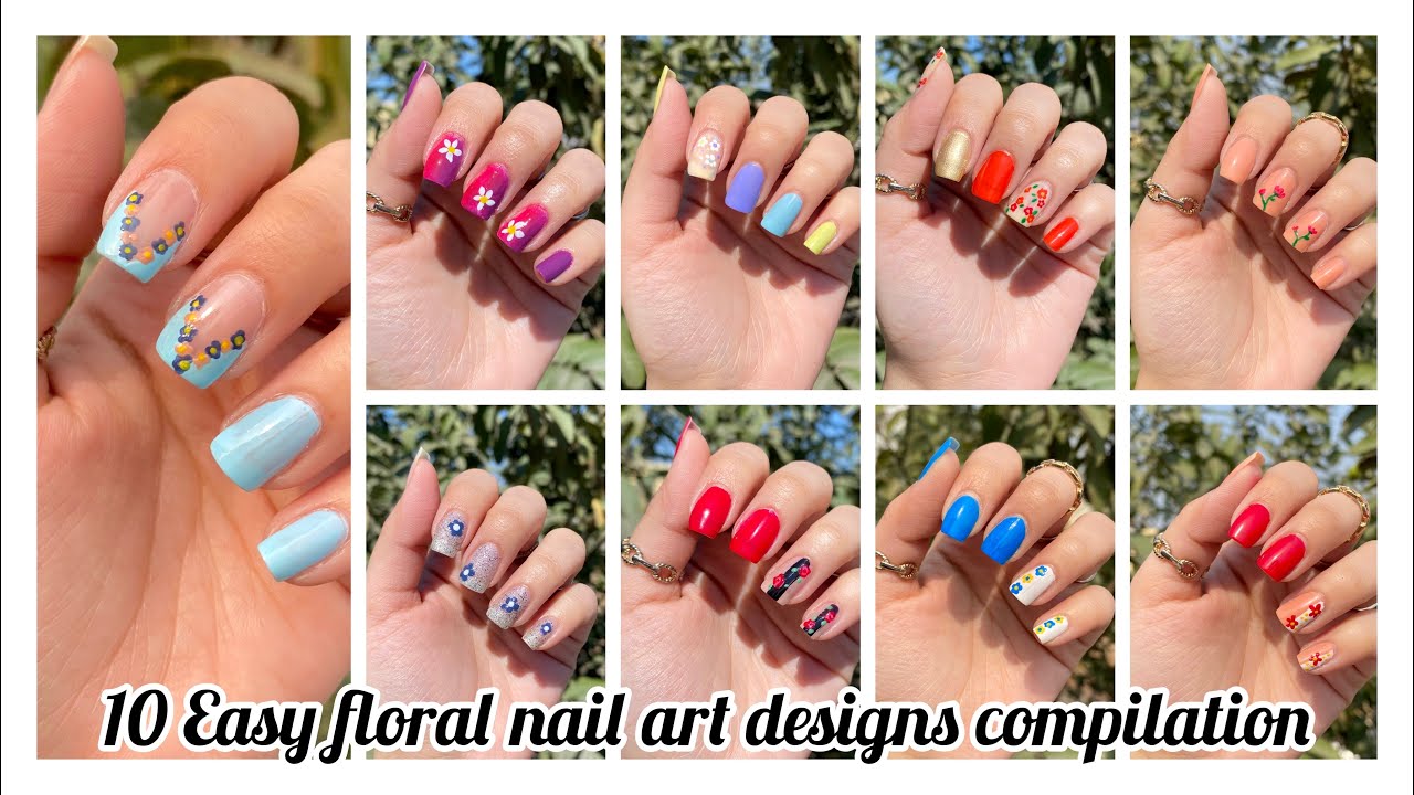10 Easy floral nail art designs compilation Best nail designs 2023