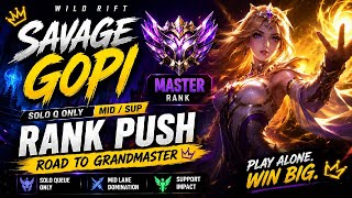 🔴 LIVE | Master Rank Push | Solo Queue Mid/Sup | Savage Gopi