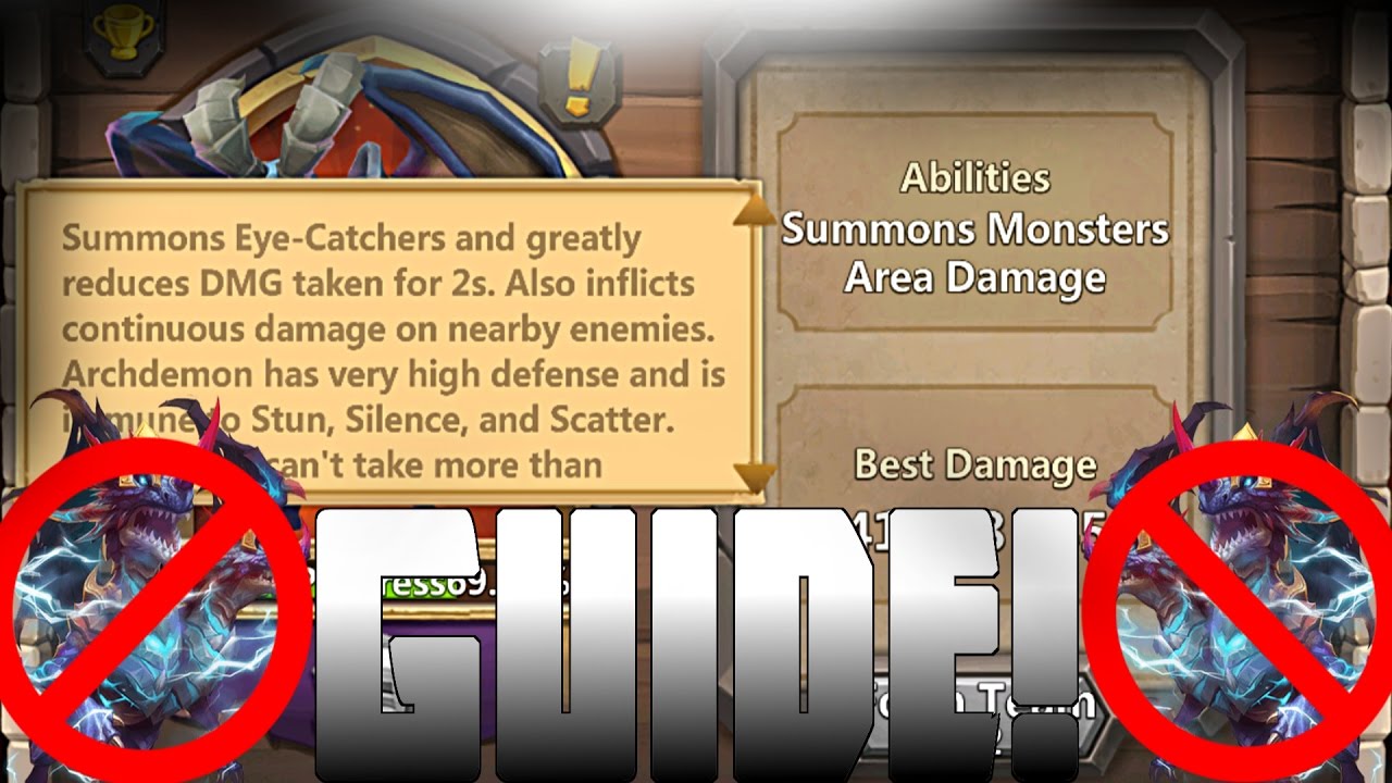 Castle Clash Eye-Catcher Archdemon Strategy Guide NO DEMOGORGON