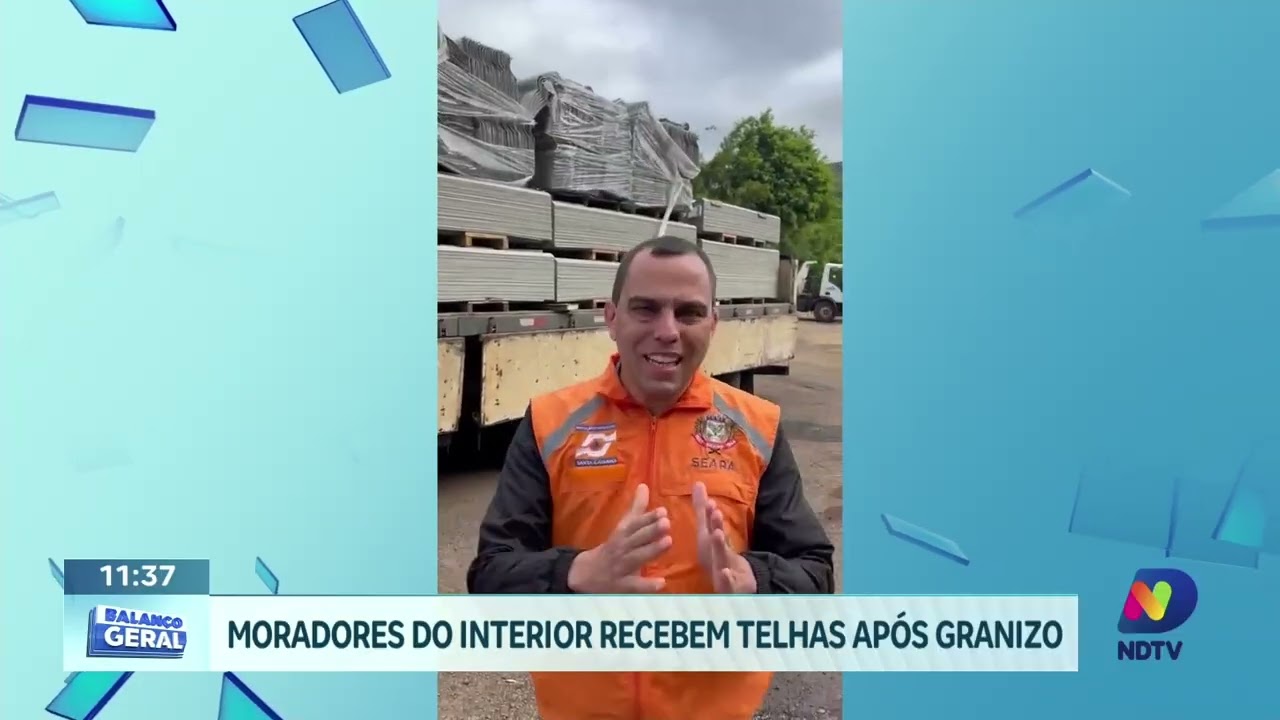 Seara começa entrega de telhas para moradores atingidos pelo granizo
