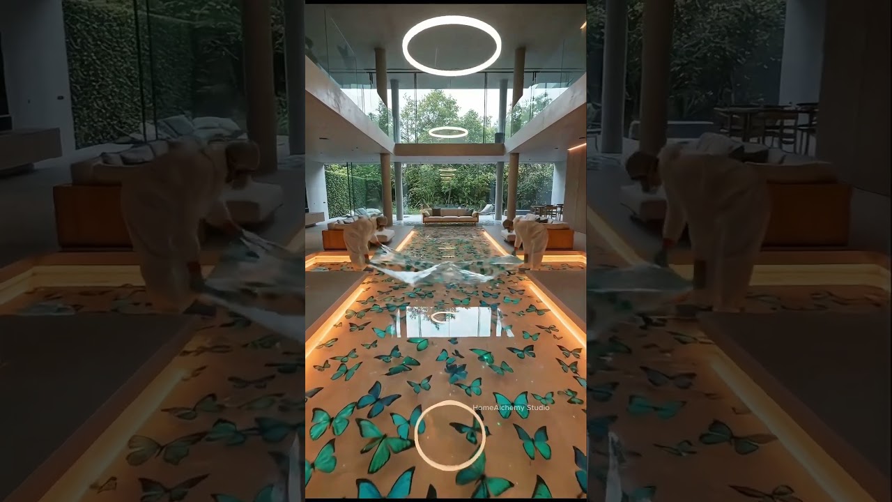 Blue Morpho Butterfly 3D Floor Luxury Lobby! 