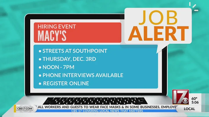CBS 17 Job Alert - Macy's in Durham is hiring