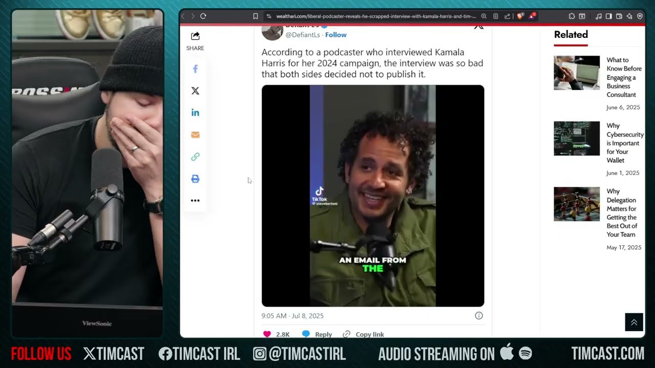 Liberal Podcast ADMITS He COVERED UP Democrat Kamala Interview To PROTECT Kamala In 2024 | Tim Pool