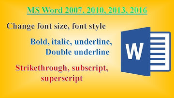 Change Font size Bold Italic underline format painter strikethrough subscript superscript