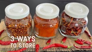 How to store Dried Red Chilli peppers for a year & more || organic homegrown Chilies