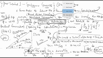 Examples Solved of find Power Angle , EMF for Round Rotor Alternator