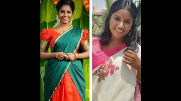 Sun tv serial all heroines in half saree vs saree