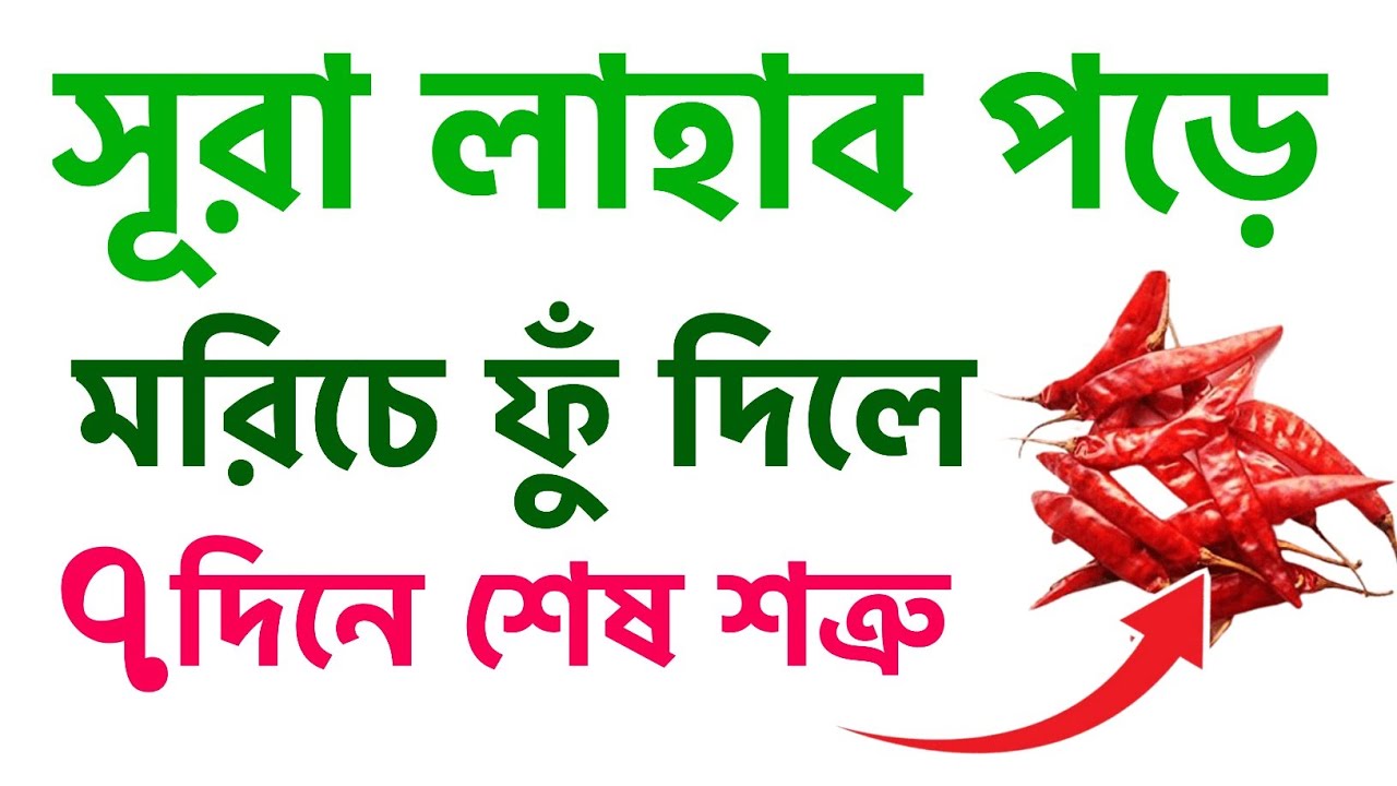 সূরা লাহাব পড়ে শুকনা মরিচে ফুঁ দিলে কি হয়  জানলে অবাক হবেন| surah Lahaber fazilat | সূরা লাহাব। 