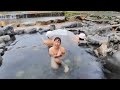 女性には難易度の高い混浴露天風呂「三朝温泉河原風呂 」Mixed open-air bath