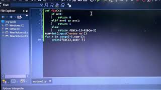 Python program :recursive function to compute Fibonacci series