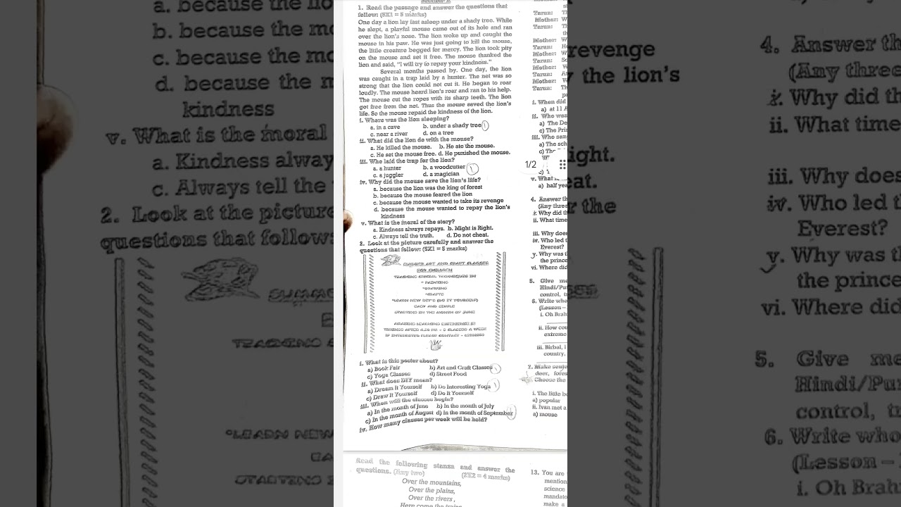 😱 class 7th English fully solved paper 🤫 