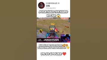 JONATHAN 1V4 HARD CLUTCH IN CAR #youtubeshorts#bgmi #viral#jonathangaming#shorts#trending#pubgmobile
