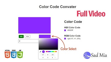HEX And RGB Color Code Convert Design HTML CSS & JavaScript #sadmia
