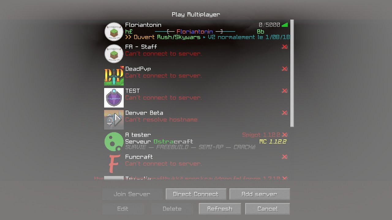 Re-présentation du serveur Floriantonin