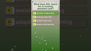 What does ADL stand for in nursing assistant care#CNA #ADL