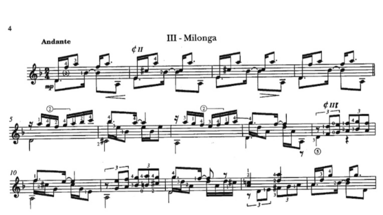 Milonga (Suite del Plata) Máximo Diego Pujol | Partitura | Guitarra: Gina Arriola