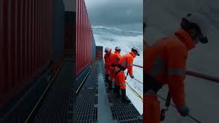 Rogue Waves Slam Container Ship During Violent Ocean Storm