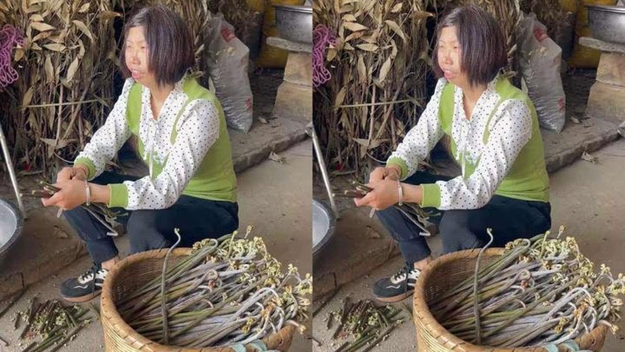 大姐出门摘蕨菜，幺乖叫姐姐回来一起分享蕨菜做的美食 #抖音商城