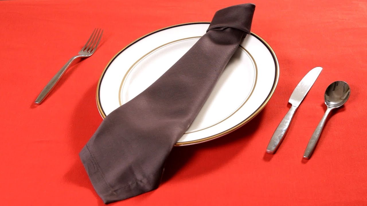 How to Fold a Napkin into a Necktie Napkin Folding YouTube
