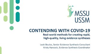 Keeping Up KT: The Science and Practice of Evidence Synthesis
