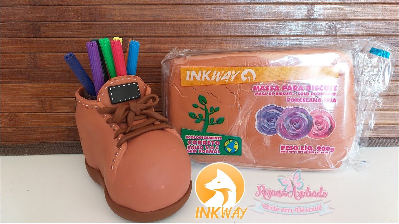 Bota de Biscuit Porta Lápis