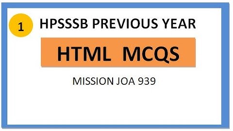 || Hppsc Previous Year || HTML MCQS || HTML Objective Questions || joa 965 Computer Awareness