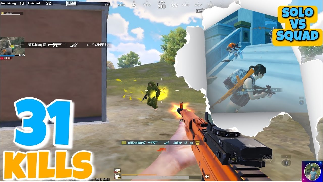 BGMI Solo vs Squad | 31 Kills | Intense Clutch Moments - YouTube
