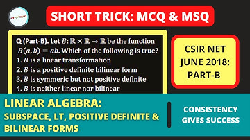 LINEAR ALGEBRA SOLUTION | CSIR NET PART B | IIT JAM | HYPOTHESIS