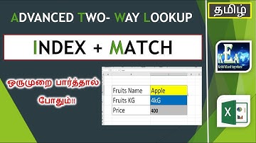 Excel #37 - Advanced Two-Way Lookup with Index Match in Tamil