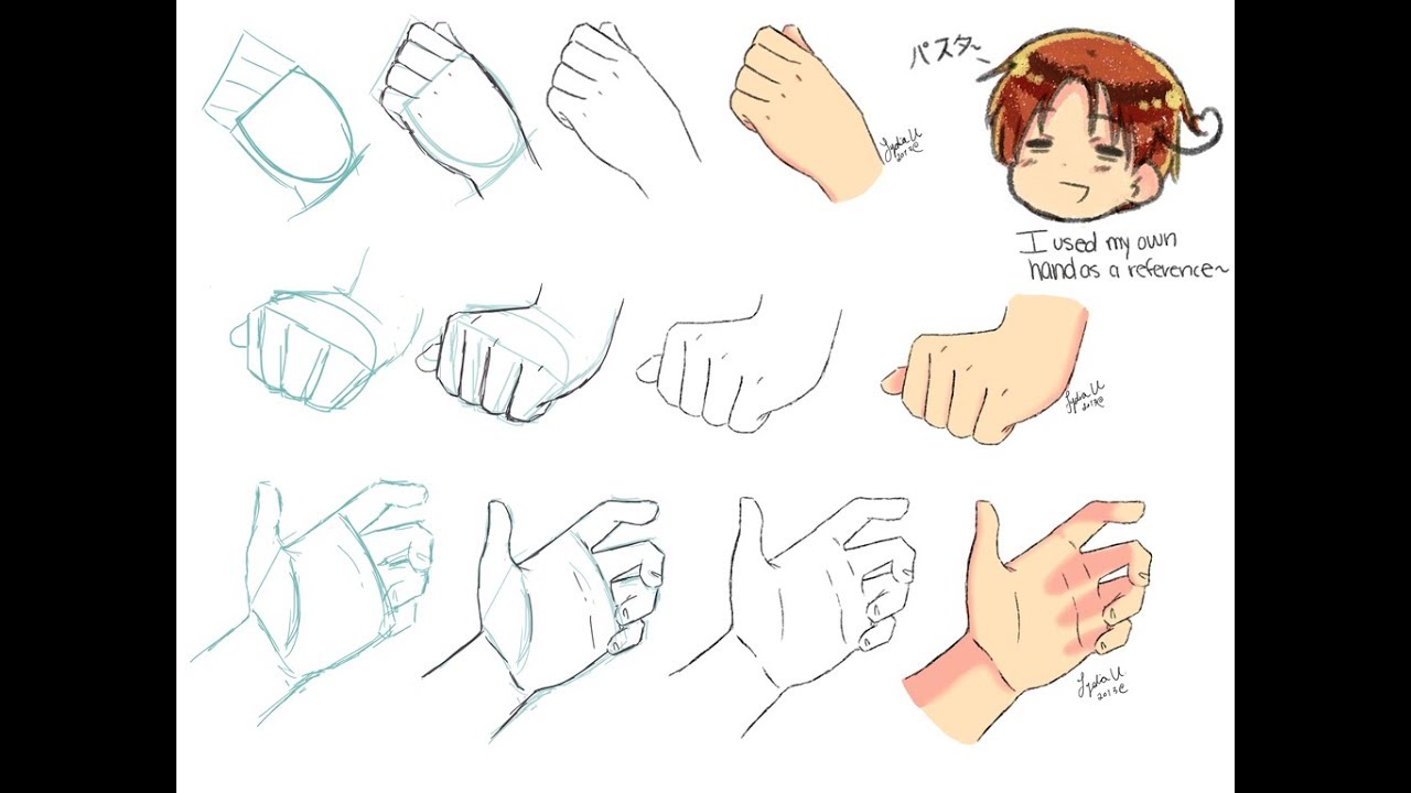 طريقة رسم اليد how to draw hand