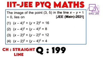 The image of the point (3, 5) in the line x - y +1 =0, lies on  @EasyMath4Jeee #iitjee2026 #iitjee