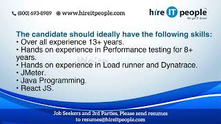 Performance Testing Jobs | Performance Testing - ALL Jobs | Madison, WI | Job ID: 38242|