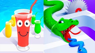 🎮 Snake Run vs Juice Run – Epic Satisfying Race Battle! 🐍🥤 screenshot 4
