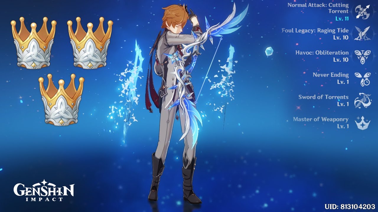 Triple Crowned Childe/Tartaglia with Polar Star, Shimenawa Set Showcase | Genshin Impact