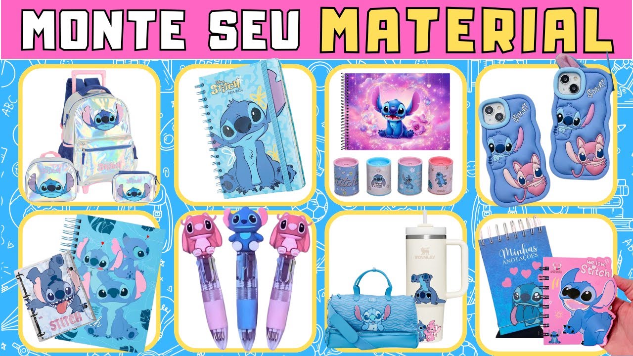 🎒 MONTE O SEU MATERIAL ESCOLAR DO STITCH ✏️📚 - 🩵​ Jogo das Escolhas 🌺✨ Emily vick, Maria Clara